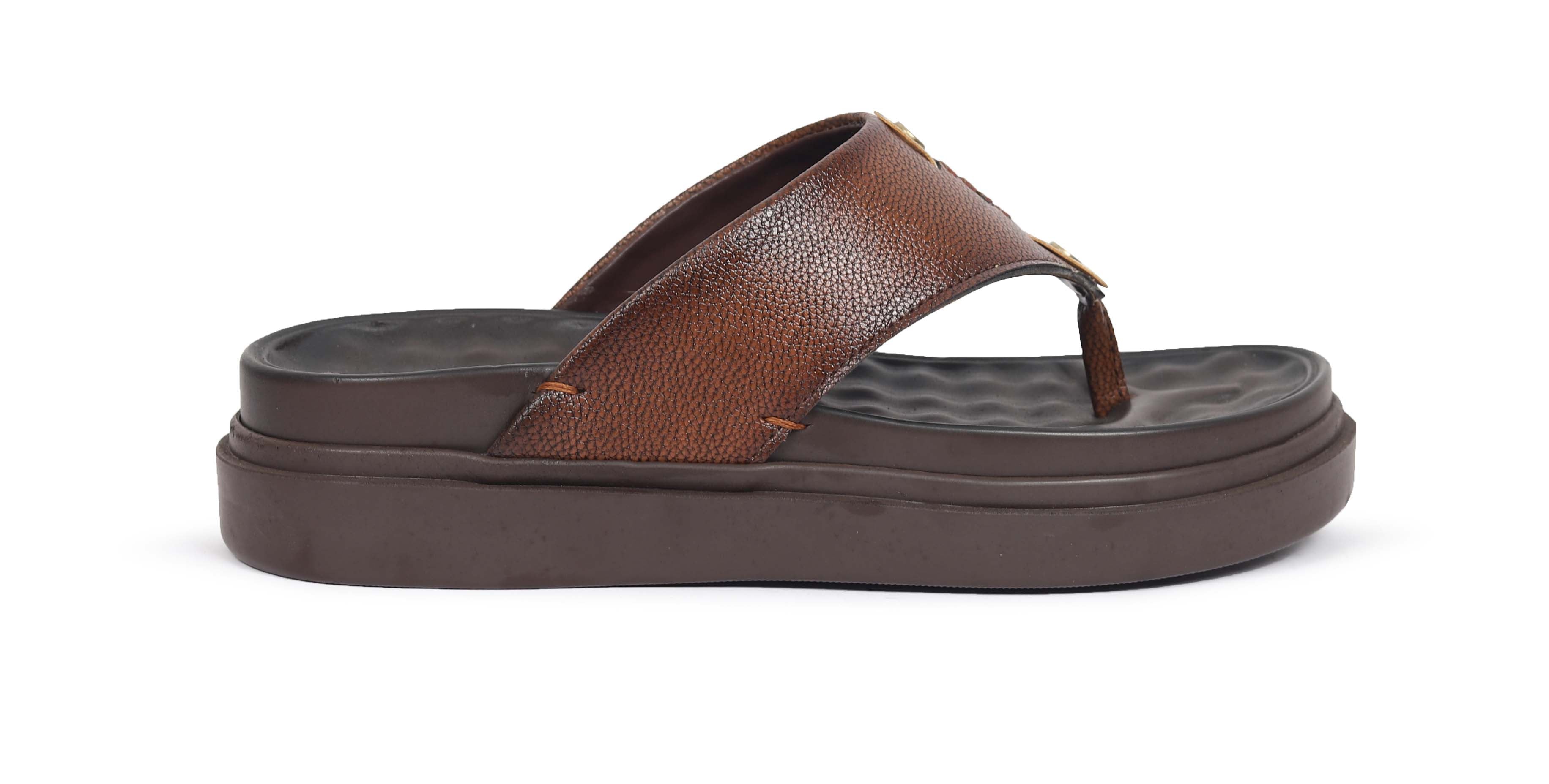 Men’s Brown Comfort Toe-Post Sandals – Cushioned Footbed & Durable Sole