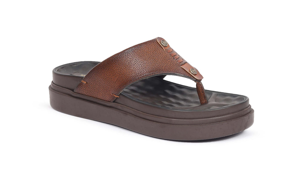 Brown handcrafted leather toe-post sandals for men – thick durable sole – NxGoal