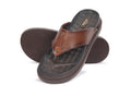 Men's brown leather toe-post sandals with cushioned footbed and durable sole – NxGoal India