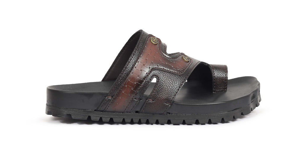 Dark brown handcrafted dual strap sandals for men – heavy duty anti-slip grip sole – NxGoal