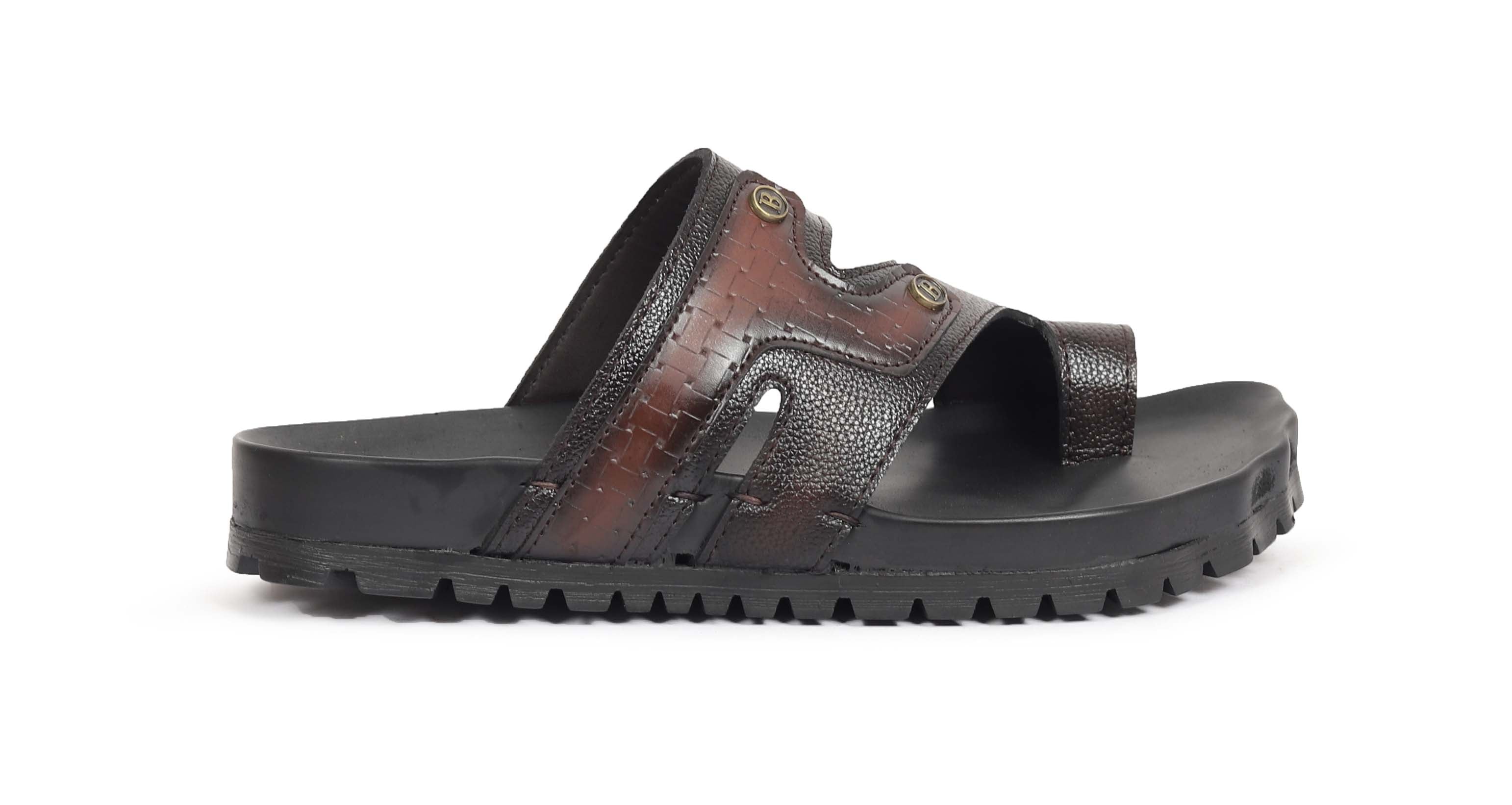 Men’s Dark Brown Dual-Strap Comfort Sandals – Cushioned Footbed & Heavy-Duty Grip Sole