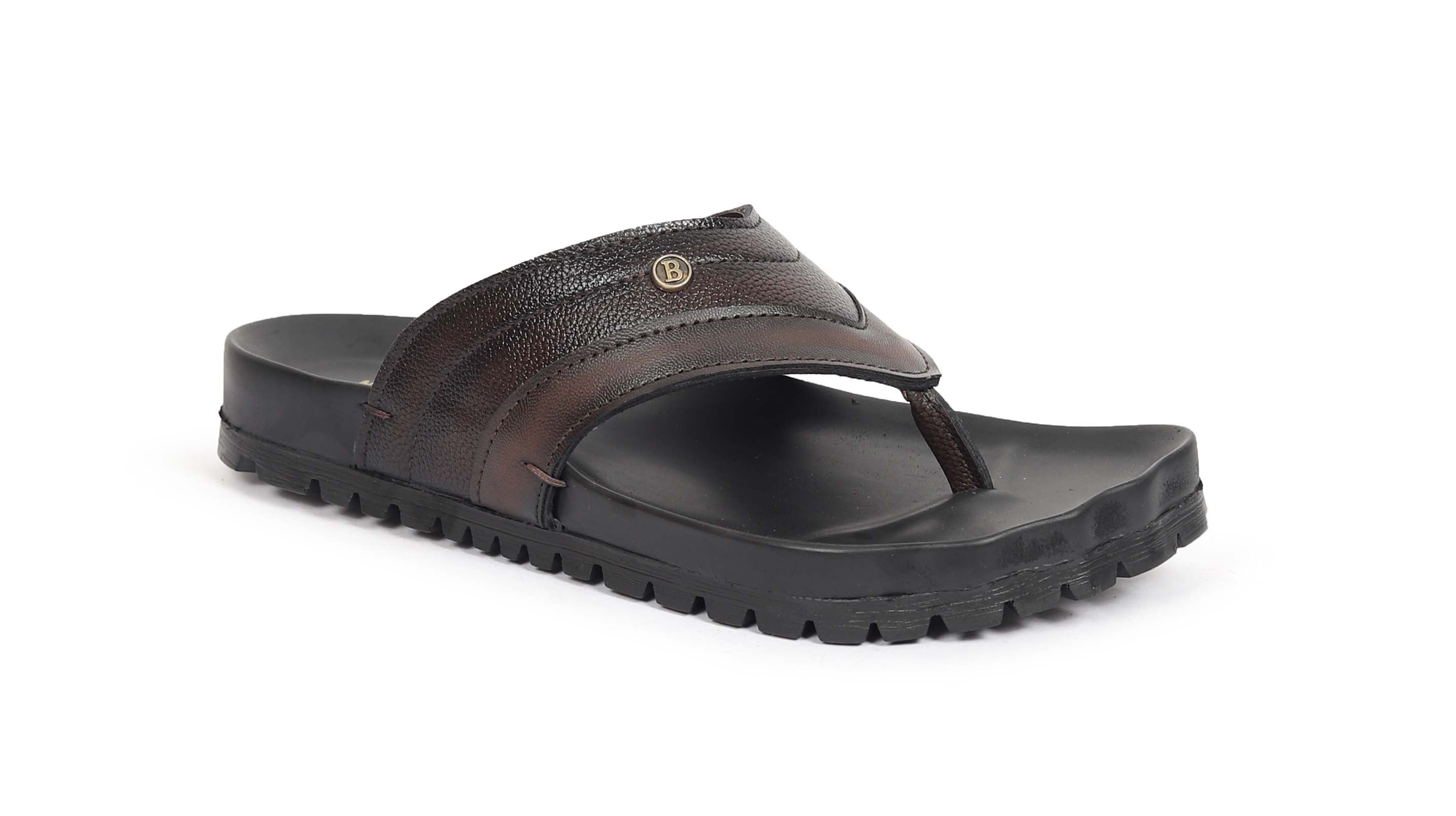 Men’s Dark Brown Premium Comfort Flip-Flops – Cushioned Footbed & Heavy Grip Sole