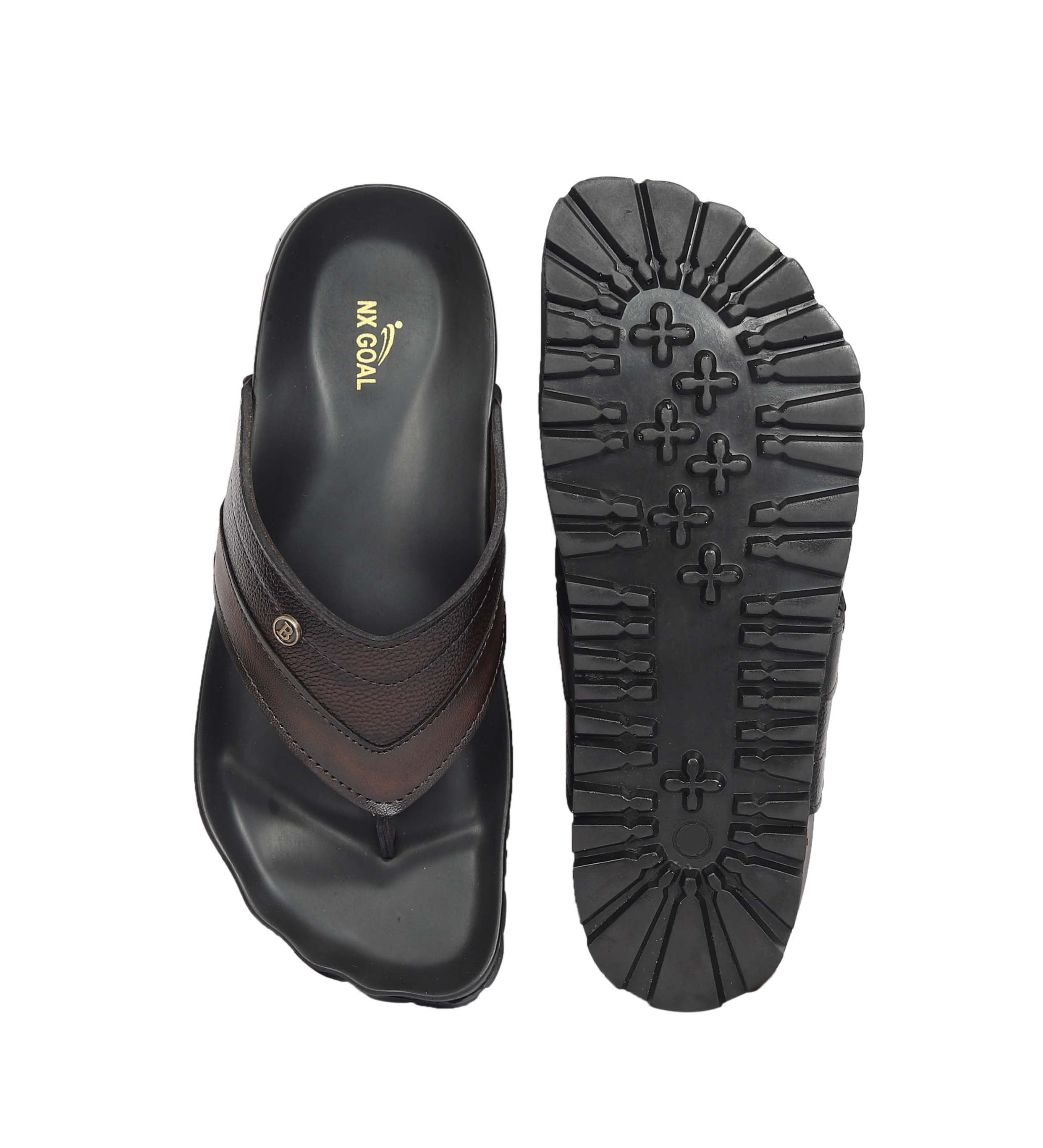 Men’s Dark Brown Premium Comfort Flip-Flops – Cushioned Footbed & Heavy Grip Sole