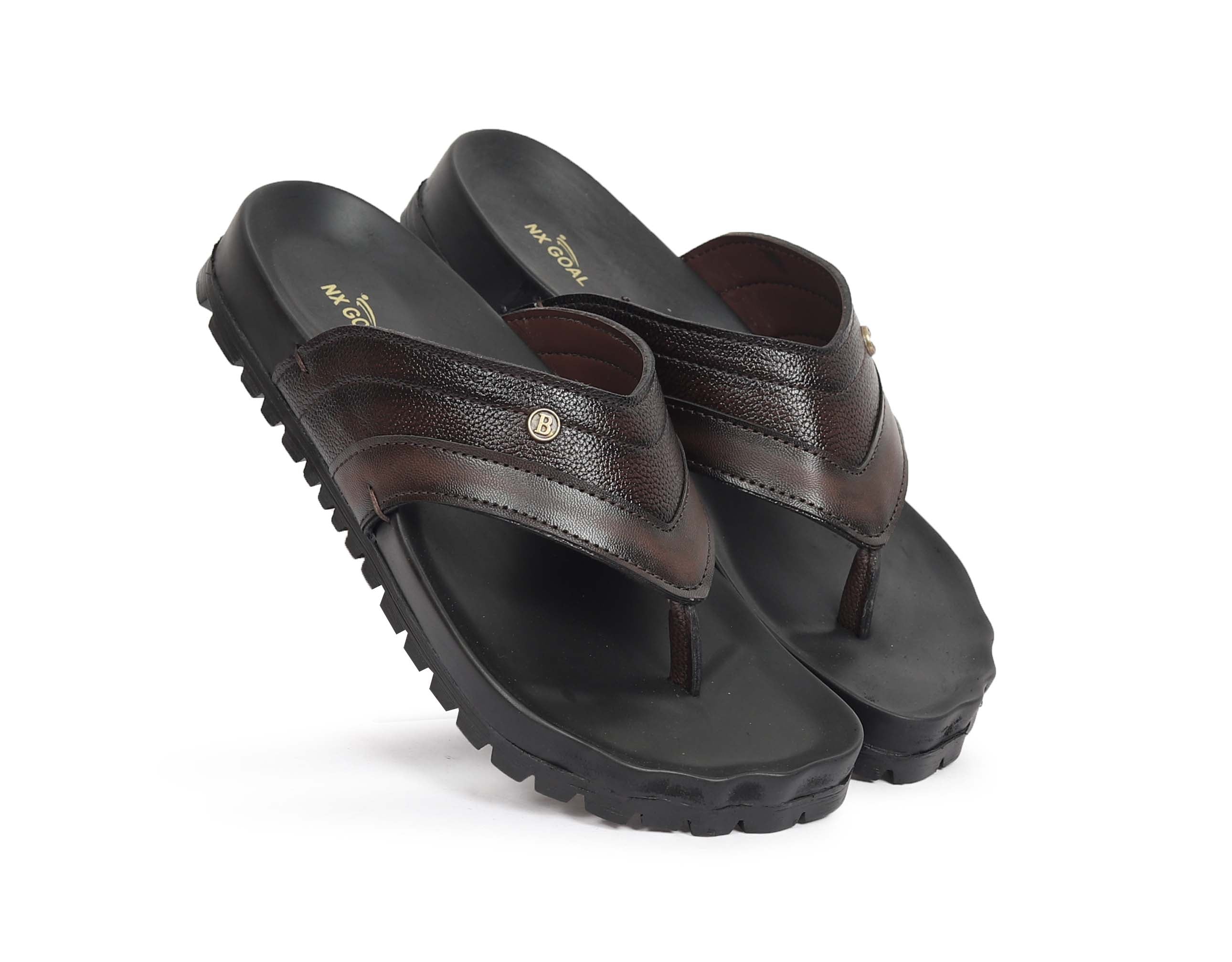 Men’s Dark Brown Premium Comfort Flip-Flops – Cushioned Footbed & Heavy Grip Sole